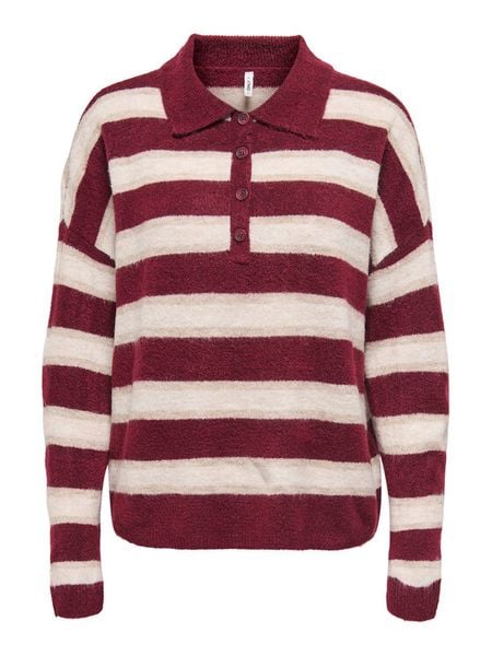 ONLY Sweter Talio 15358606 Bordowy Regular Fit. Czerwone swetry klasyczne ONLY, xs, z syntetyku, bez kołnierzyka. Za 149,99 zł.