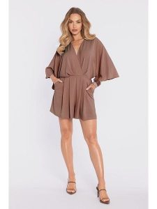 Made of emotion Kombinezon w kolorze brązowym rozmiar: XL. Brązowe kombinezony Made Of Emotion, xl, bez wzorów, z tkaniny, bez kołnierzyka, bez ramiączek. Za 279,99 zł.