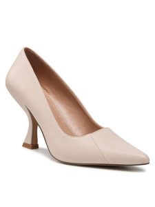 Jenny Fairy Półbuty LS5759-01B Beżowy. Brązowe czółenka Jenny Fairy, bez wzorów, ze skóry, bez obcasa, na obcasie, bez zapięcia. Za 139,99 zł.