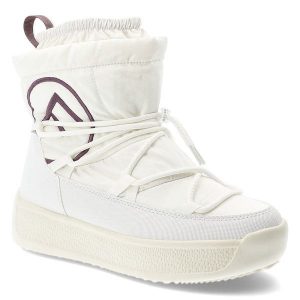 Białe Śniegowce Filippo Ciepłe Buty Damskie Na Platformie. Białe buty zimowe Filippo, bez obcasa, na platformie, bez zapięcia. Za 159,00 zł.