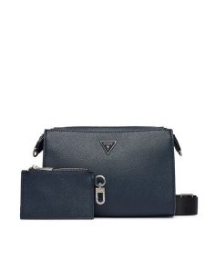 Guess Torebka HMMISL P6457 Granatowy. Niebieskie listonoszki Guess, z aplikacjami, ze skóry, bez dodatków. Za 364,99 zł.
