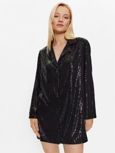 Glamorous Koszula GS0428 Czarny Regular Fit. Czarne koszule Glamorous, bez wzorów, z syntetyku, bez kołnierzyka, bez ramiączek. Za 469,99 zł.