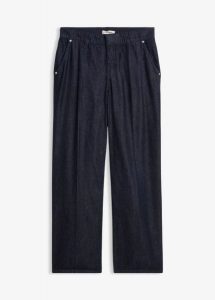 Jeansy wide leg, straight. Niebieskie jeansy bonprix, bez wzorów, z jeansu. Za 142,99 zł.