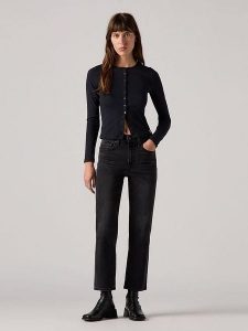 Levi's Dżinsy - Regular fit - w kolorze czarnym rozmiar: W30/L27. Czarne jeansy Levi's®, z aplikacjami, z podwyższonym stanem. Za 250,45 zł.