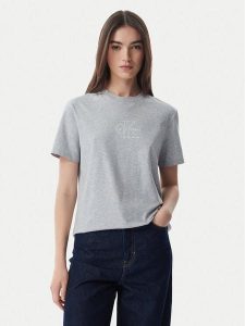 Calvin Klein Jeans T-Shirt LV047G831G Szary jasny Regular Fit. Szare t-shirty Calvin Klein Jeans, s, bez wzorów, z bawełny, bez kołnierzyka, bez ramiączek. Za 129,99 zł.