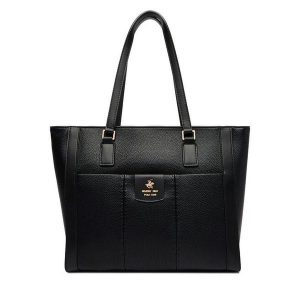 Torebka Beverly Hills Polo Club. Czarne shopper bag Beverly Hills Polo Club, bez wzorów, bez dodatków. Za 239,99 zł.