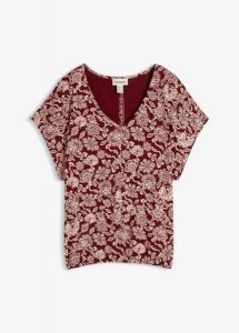 T-shirt z delikatnej mieszanki wiskozy. Czerwone t-shirty bonprix, bez wzorów, z wiskozy, bez kołnierzyka, bez ramiączek. Za 67,99 zł.