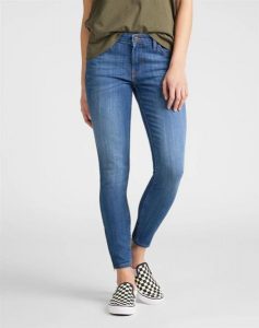 LEE SCARLETT CROPPED DAMSKIE SPODNIE JEANSOWE JEANSY DŻINSY RURKI 112106375. Niebieskie rurki Lee, z jeansu. Za 199,99 zł.