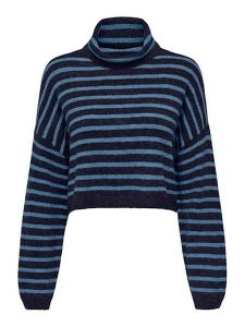 ONLY Golf w kolorze niebiesko-czarnym rozmiar: L. Czarne swetry oversize ONLY, l, bez wzorów, ze splotem, bez ramiączek. Za 61,46 zł.
