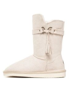 ISLAND BOOT Botki zimowe "Crawford" w kolorze kremowym rozmiar: 40. Brązowe botki Island Boot, na zimę, bez wzorów, z materiału, bez obcasa, bez zapięcia. Za 165,99 zł.