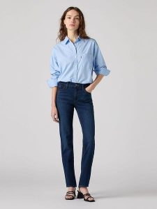 Levi's Dżinsy - Slim fit - w kolorze granatowym rozmiar: W29/L30. Niebieskie jeansy Levi's®, z aplikacjami, z podwyższonym stanem. Za 170,87 zł.
