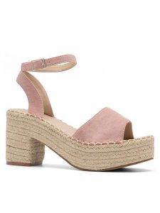 DeeZee Sandały WS270603-01 Różowy. Czerwone sandały DeeZee, bez wzorów, z materiału, bez obcasa, na słupku, bez zapięcia. Za 73,99 zł.