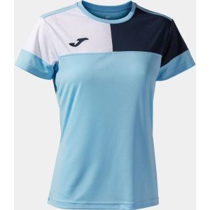 Damska koszulka Joma Sky Blue-Navy, XS. Niebieskie bluzki JOMA, xs, bez wzorów, sportowe, bez kołnierzyka, bez ramiączek. Za 153,99 zł.