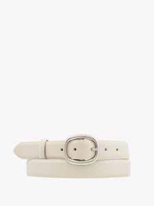 Kremowy pasek damski. Brązowe paski Ryłko, bez wzorów, z materiału, eleganckie. Za 79,99 zł.