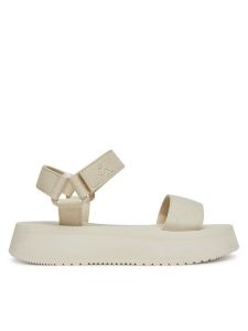 Calvin Klein Jeans Sandały Sandal Velcro Webbing Mg YW0YW01693 Écru. Sandały Calvin Klein Jeans, bez wzorów, z jeansu, bez obcasa, na koturnie, bez zapięcia. Za 229,99 zł.