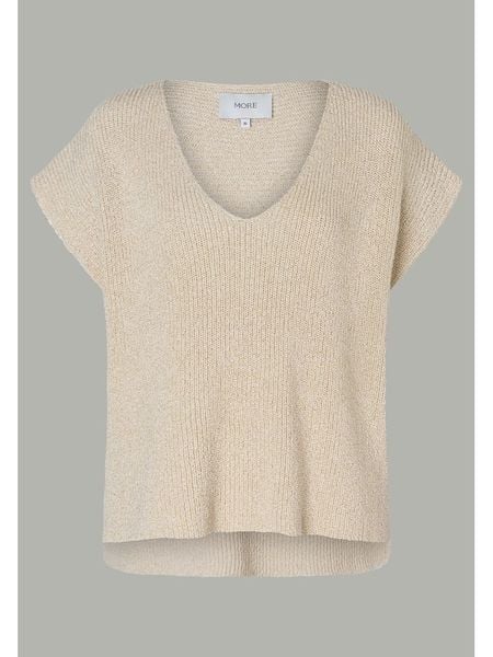 More & More Bezrękawnik w kolorze beżowym rozmiar: 38. Brązowe swetry oversize More & More, bez wzorów, ze splotem, bez ramiączek. Za 219,95 zł.