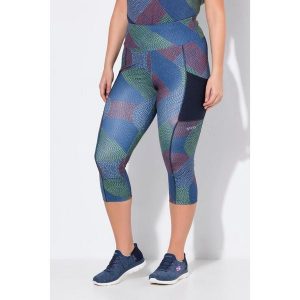 Damskie Legginsy funkcyjne 3/4 szybkoschnące. Niebieskie legginsy Ulla Popken, bez wzorów, z materiału. Za 244,99 zł.