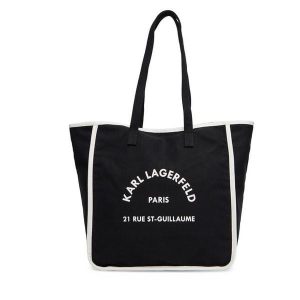 Torebka KARL LAGERFELD. Czarne shopper bag KARL LAGERFELD, bez wzorów, bez dodatków. Za 269,99 zł.