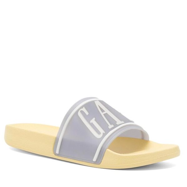 Klapki Gap. Szare klapki GAP, bez wzorów, bez obcasa. Za 79,99 zł.