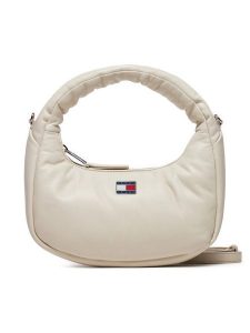 Tommy Jeans Torebka Tjw Pillow Mini Hobo AW0AW16976 Beżowy. Brązowe torebki klasyczne Tommy Jeans, bez wzorów, z jeansu, bez dodatków. Za 229,99 zł.
