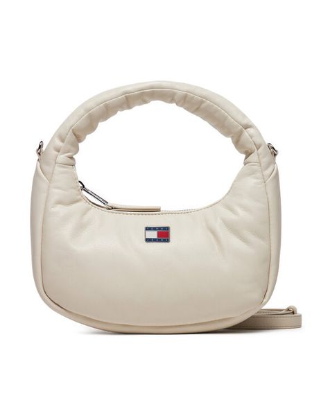 Tommy Jeans Torebka Tjw Pillow Mini Hobo AW0AW16976 Beżowy. Brązowe torebki klasyczne Tommy Jeans, bez wzorów, z jeansu, bez dodatków. Za 229,99 zł.