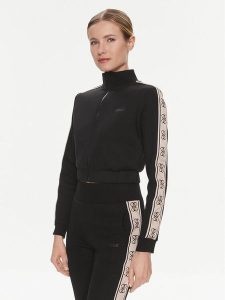 Guess Bluza V3RQ12 KB3P2 Czarny Regular Fit. Czarne bluzy Guess, m, z aplikacjami, z syntetyku, bez kaptura. Za 209,99 zł.