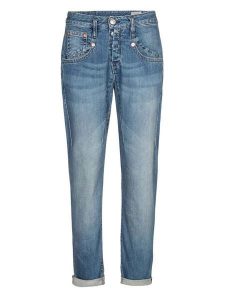 Herrlicher Dżinsy "Shyra" - Tapered fit - w kolorze niebieskim rozmiar: W30. Niebieskie jeansy Herrlicher, bez wzorów, z podwyższonym stanem. Za 237,17 zł.