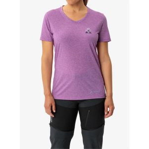 Koszulka szybkoschnąca damska Vaude Skomer Print T-Shirt III. Czerwone bluzki Vaude, bez wzorów, bez kołnierzyka, bez ramiączek. Za 151,99 zł.