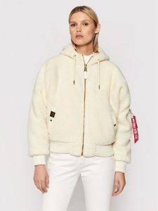 Alpha Industries Kurtka przejściowa Ma-1 Os Hooded Teddy 118002 Biały Regular Fit. Białe kurtki Alpha Industries, l, bez wzorów, z syntetyku, bez kaptura. Za 459,99 zł.