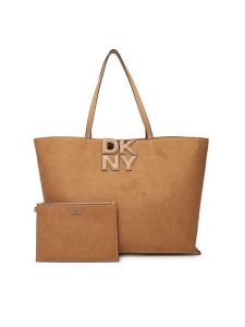 DKNY Torebka R52AMJ38 Brązowy. Brązowe torebki klasyczne DKNY, bez wzorów, ze skóry, bez dodatków. Za 489,99 zł.