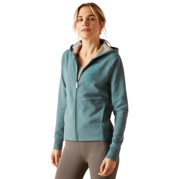 Bluza damska z kapturem Ariat Team Logo. Niebieskie bluzy ARIAT, bez wzorów, z bawełny, z kapturem. Za 390,50 zł.