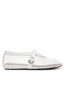Badura Baleriny MIMOSA-SLT-24067P-52 Biały. Białe balerinki Badura, bez wzorów, z materiału, bez obcasa, bez zapięcia. Za 229,99 zł.