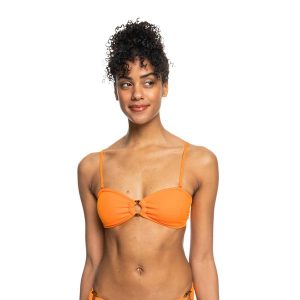 Góra od stroju kąpielowego ROXY Color Jam Bandeau. Zielone bikini Roxy, bez wzorów. Za 89,99 zł.