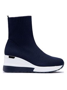Foreverfolie Sneakersy w kolorze granatowo-białym rozmiar: 37. Niebieskie trampki Foreverfolie, bez wzorów, za kostkę, bez zapięcia. Za 124,95 zł.