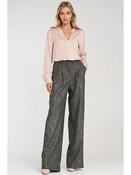 Nife Spodnie w kolorze antracytowym rozmiar: 42. Czarne spodnie z wysokim stanem Nife, bez wzorów, z materiału, z podwyższonym stanem. Za 191,88 zł.