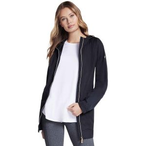 Kurtka Skechers GOwalk Anorak Jacket, Kobiety. Niebieskie kurtki Skechers, bez wzorów, z nylonu, bez kaptura. Za 490,00 zł.