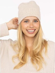 Zwillingsherz Kaszmirowa czapka w kolorze beżowym rozmiar: onesize. Brązowe czapki Zwillingsherz, bez wzorów, z kaszmiru. Za 134,53 zł.
