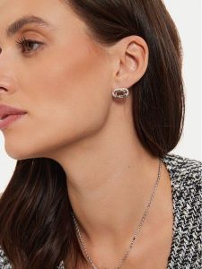Guess Kolczyki JUBE04 511JW Srebrny. Szare kolczyki Guess, metalowe. Za 189,99 zł.