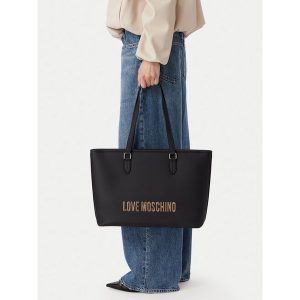 Torebka LOVE MOSCHINO. Czarne shopper bag LOVE MOSCHINO, bez wzorów, bez dodatków. Za 754,99 zł.