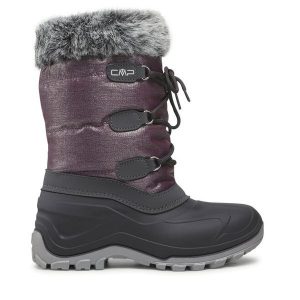 Śniegowce CMP. Fioletowe buty zimowe CMP, bez obcasa, bez zapięcia. Za 429,99 zł.