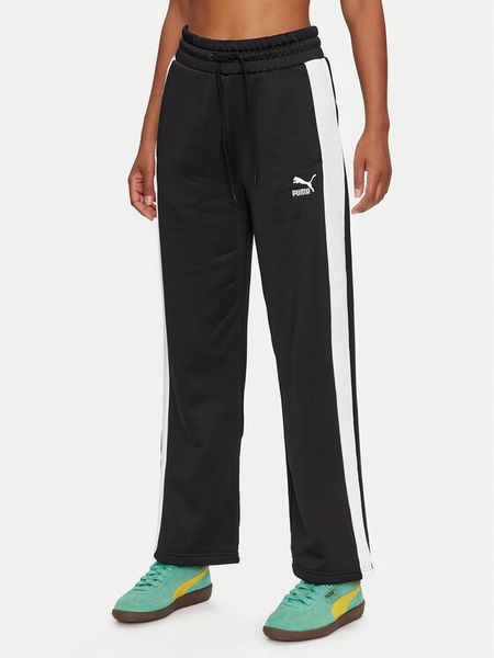 Puma Spodnie dresowe Iconic T7 627996 Czarny Straight Leg. Czarne spodnie dresowe Puma, s, bez wzorów, z bawełny. Za 189,99 zł.