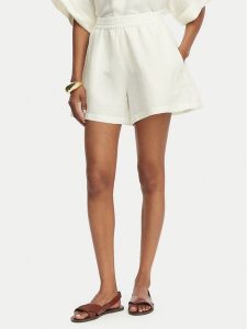 BOSS Szorty materiałowe C_Tallan 50559251 Kremowy Relaxed Fit. Białe szorty Boss, bez wzorów, ze lnu. Za 449,99 zł.