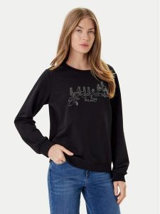 Liu Jo Sport Bluza TF5196 FS090 Czarny Regular Fit. Czarne bluzy Liu Jo Sport, s, bez wzorów, z bawełny, bez kaptura. Za 349,99 zł.