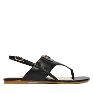 Sandały Liu Jo. Czarne sandały Liu Jo, bez wzorów, bez obcasa, na płaskiej podeszwie, bez zapięcia. Za 469,99 zł.