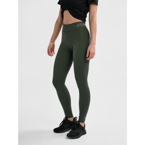 Damskie legginsy Hummel. Brązowe legginsy Hummel, bez wzorów, z dżerseju. Za 174,50 zł.