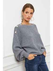 Joséfine Sweter "Cornella" w kolorze szarym rozmiar: S. Szare swetry oversize Joséfine, s, bez wzorów, z kaszmiru, bez ramiączek. Za 212,95 zł.