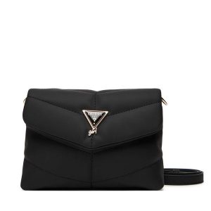 Torebka Guess. Czarne listonoszki Guess, z aplikacjami, bez dodatków. Za 199,99 zł.