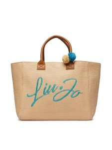 Liu Jo Torebka VA6200 A0007 Beżowy. Brązowe shopper bag Liu Jo, bez wzorów, z materiału, bez dodatków. Za 559,99 zł.