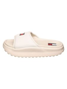 Tommy Hilfiger Shoes Klapki w kolorze kremowym rozmiar: 42. Brązowe klapki Tommy Hilfiger Shoes, bez wzorów, z otwartym noskiem, bez obcasa. Za 195,77 zł.