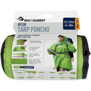 Poncho SEA TO SUMMIT 70D Nylon Tarp. Zielone kurtki SEA TO SUMMIT, uniwersalny, bez wzorów, z nylonu, bez kaptura. Za 253,00 zł.